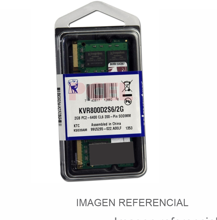 MEMORIA RAM DDR2 2GB PC2-6400 CL6 240 PIN 1.8V KINGSTON