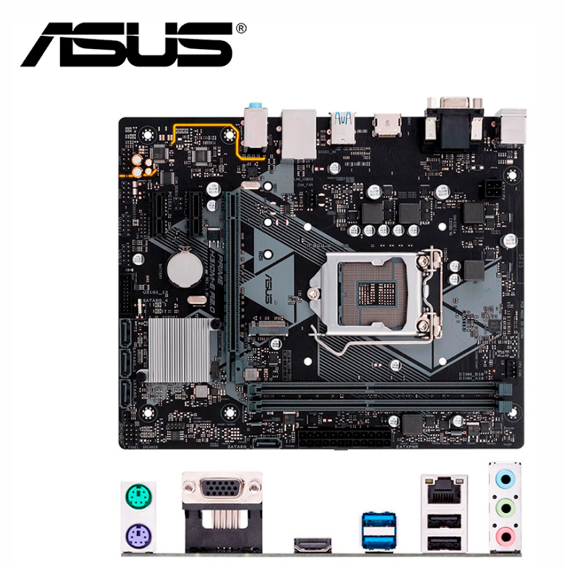 PLACA BASE ASUS H310M-E R2.0, LGA1151, H310, DDR4, SATA 6.0, USB 3.1, SN/VD/NW.