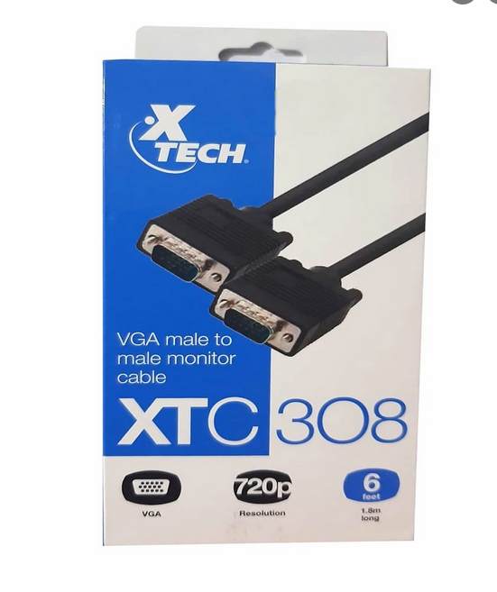 XTECH XTC308 VGA MONITOR CABLE 6FT DB15 M/M