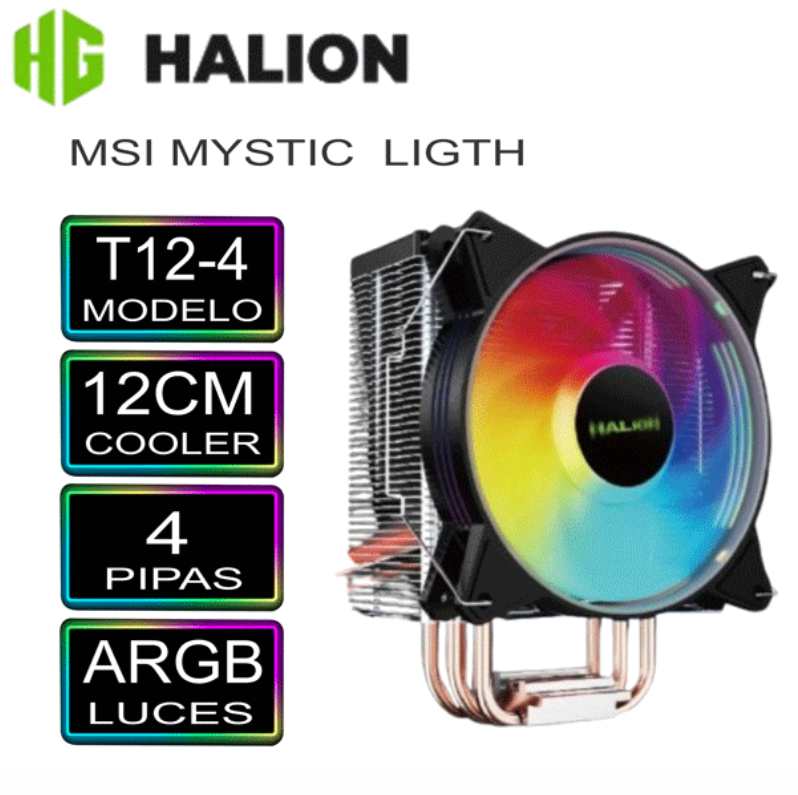 COOLER PARA CPU / HALION T12-4 800RPM RGB LGA 1200/ 1151 / 1155 / 1366 / 775 / AM3 / AM2 / FM2 / FM1 / AM4