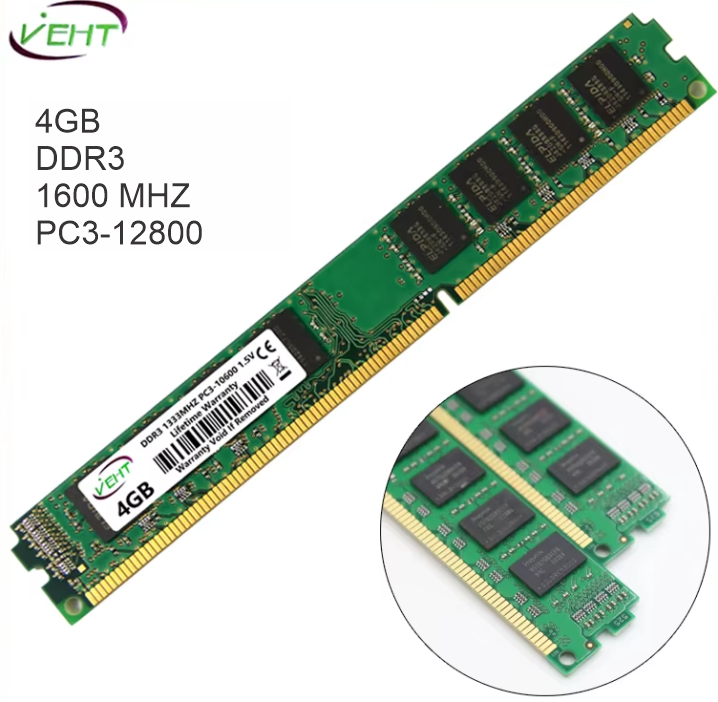 MEMORIA RAM DDR3 4GB-1600 MHZ VEHT PC3-12800 1.5V