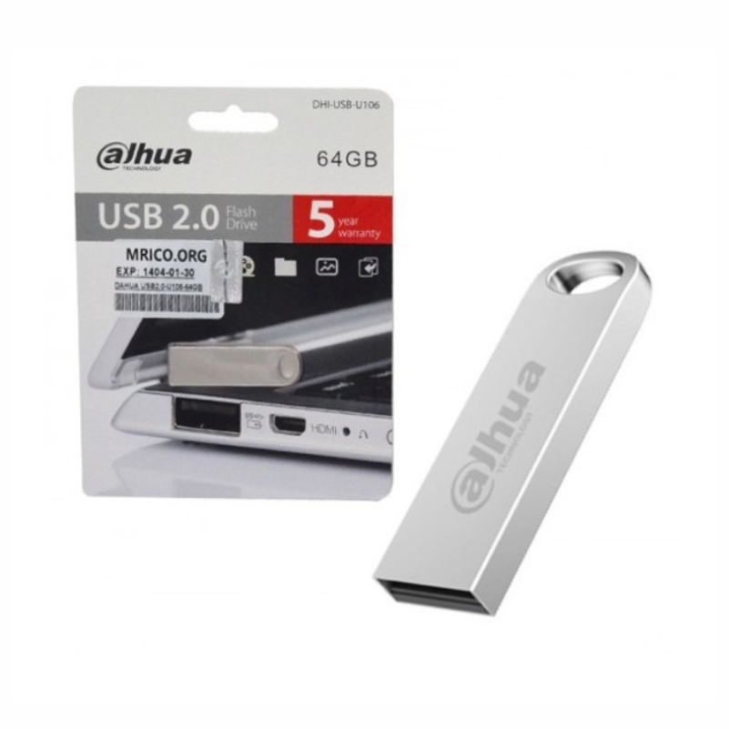  MEMORIA USB 64GB U106 2.0 DAHUA (DHI-USB-U106-20-64GB) METAL