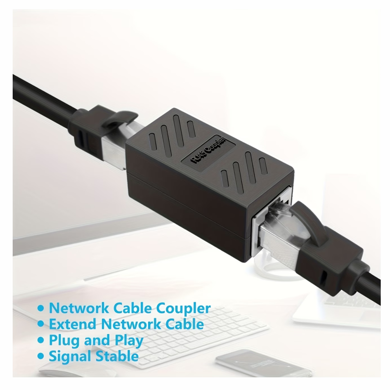 ACOPLE DE RED LAN CAT5, CAT6 NEGRO