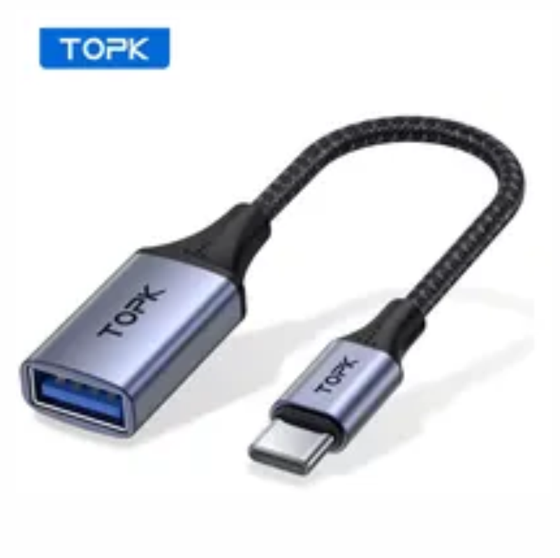ADAPTADOR OTG A USB TOPK ALUMINIO