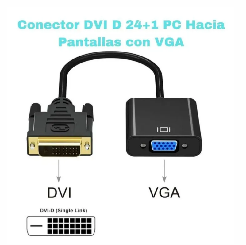 CONVERTIDOR DE DVI D 24 1 A VGA 1080P 